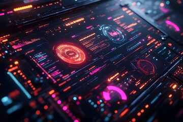 Obraz premium Futuristic Dashboard With Real-time Data Analytics