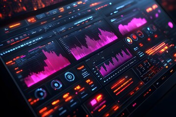 Obraz premium Futuristic Dashboard With Real-time Data Analytics