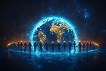 Obraz premium Unity And Collaboration Across Borders In A Globalized World