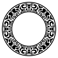 Decorative frame Elegant vector element for design in Eastern style, place for text. Floral black border. Lace illustration for invitations and greeting cards, laser cutting and engraving.