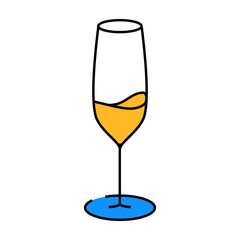party wine glass line icon vector. party wine glass sign. isolated symbol illustration