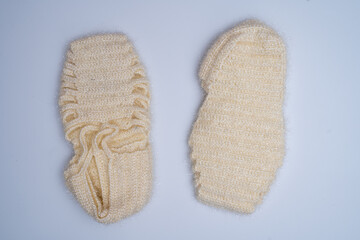 winter knitted socks.
Wool knit booties decorated with Anatolian motifs