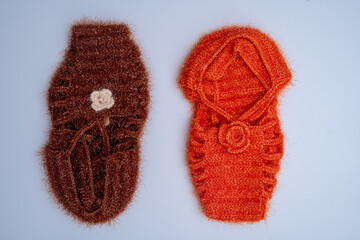 winter knitted socks.
Wool knit booties decorated with Anatolian motifs