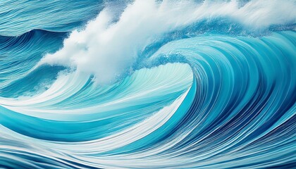 Abstract water ocean wave, blue, aqua, teal texture. Blue and white water wave web banner Graphic Resource as background for ocean wave abstract. Vita backdrop for copy space text
