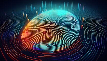 An illustration of a finger print. Technology, cyber security