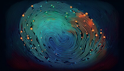 An illustration of a finger print. Technology, cyber security