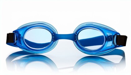 Blue swimming goggles isolated on white background