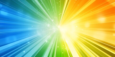 Rainbow sunburst background with glittering stars, symbolizing vibrant energy. _1(778)
