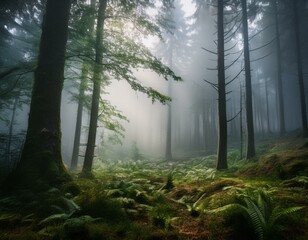 Obraz premium Foggy forest