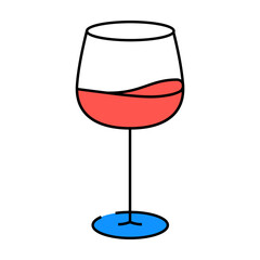 food wine glass line icon vector. food wine glass sign. isolated symbol illustration