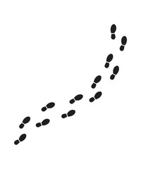 Black dirty footprint set design illustration