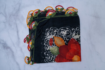 Women's hijab scarf models with flowers