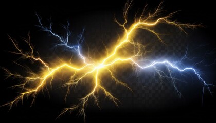 Lightning isolated transparency background.Generative AI