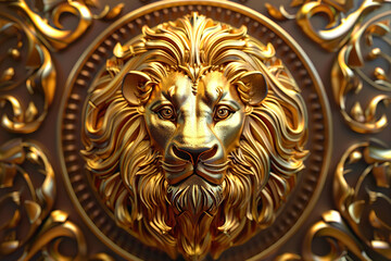 Astrological composition with concept of Leo zodiac sign symbol