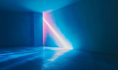 Obraz premium A Spectrum of Neon Colors Burst Through the Holographic Glow of Light, Creating a Radiant Rainbow Reflection that Feels Futuristic and Full of Vibrancy