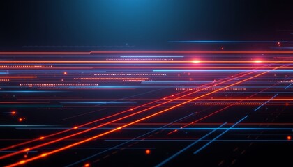 Fototapeta premium Vibrant Light Trails with Neon Effects in Abstract Design