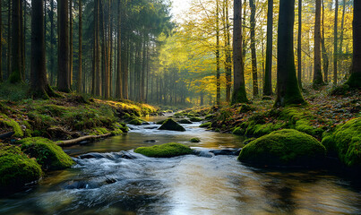 Obraz premium Stunning Nature Landscapes: Mountains, Forests, Oceans, and Serene Vistas.