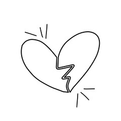 hand drawn broken heart icon