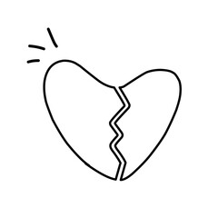 hand drawn broken heart icon