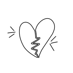 hand drawn broken heart icon