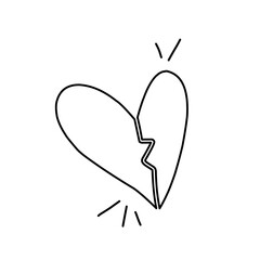 hand drawn broken heart icon
