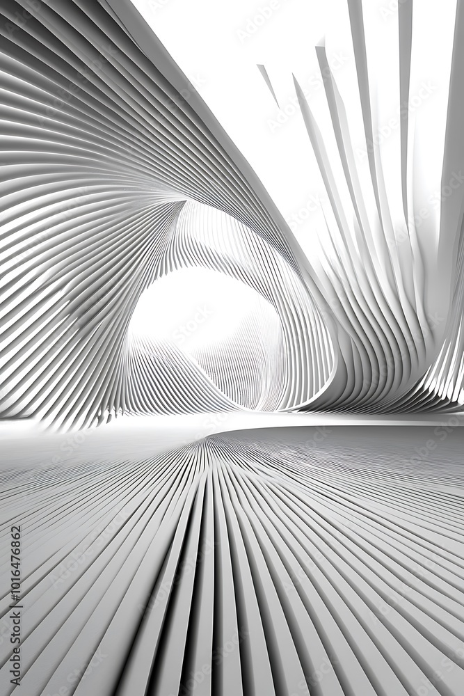 Poster beige and white abstract geometric background with diagonal lines, blending minimalism and structure
