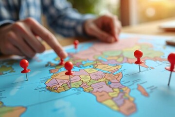 child drawing on map