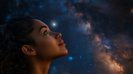 "Gazing at the Cosmos: A Journey Through Stars and Dreams Under the Infinite Night Sky"