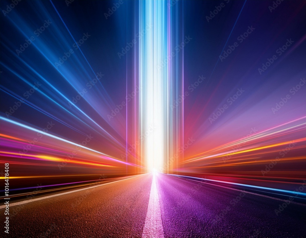 Poster a dynamic and mesmerizing light moving in a vertical straight line against a captivating background.