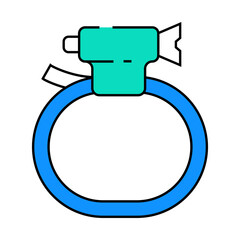 hose clamp line icon vector. hose clamp sign. isolated symbol illustration