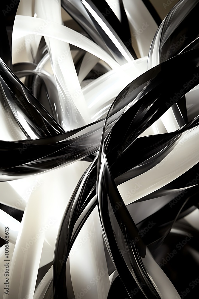 Poster beige and black abstract geometric background featuring dynamic diagonal shapes, creating a bold, mo