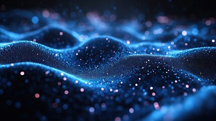 abstract image on a dark background showcasing interconnected data points that represent digital transformation and big data advanced ai driven network systems for a high tech future.create by F.a