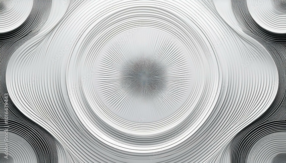 Poster a white background with a perfectly centered abstract circle, portraying simplicity and sophisticati