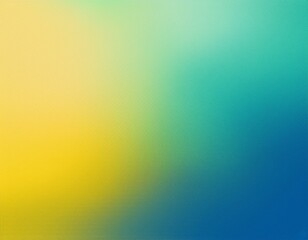 Abstract blue green yellow grainy summer poster design background. Colorful grainy gradient soft glowing backdrop design, web header, banner.