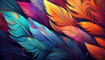 Abstract natural background - colorful feathers