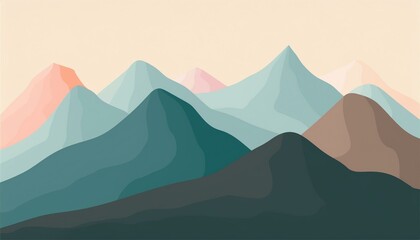 Naklejka premium Abstract Mountain Range Illustration