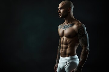 Fototapeta premium A man with a tattoo on his chest.