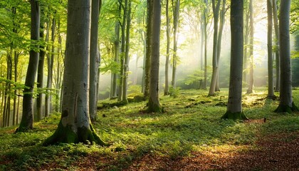 Beech trees forest