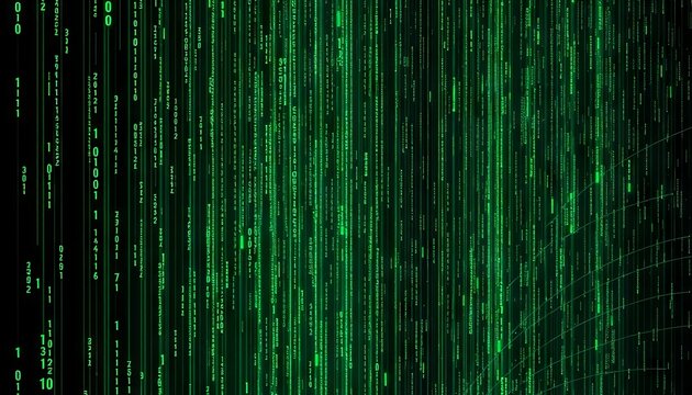 Green Data Stream Background for Digital Media