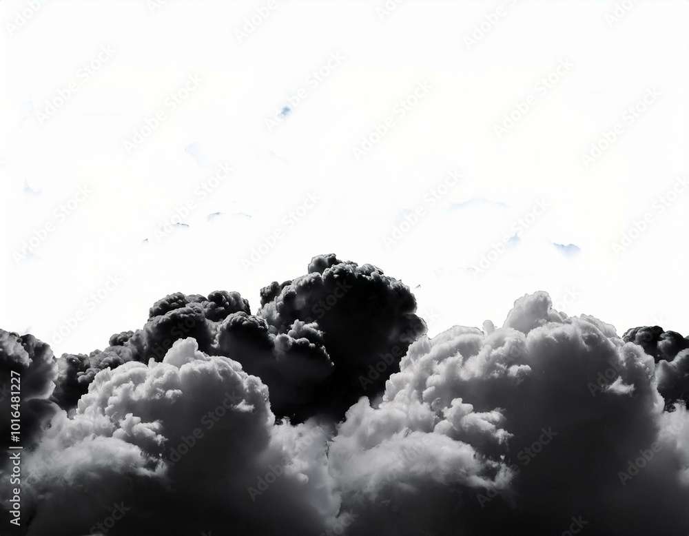 Poster black clouds. clouds with white background of black color. bottomless clouds. clouds . cloud frames 