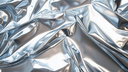 Silver background. Abstract silver folds and dents.
