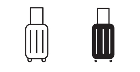 Luggage icons. Vector set in filled and line style.