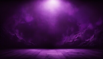 Obraz premium dark purple grungy background with spotlight background