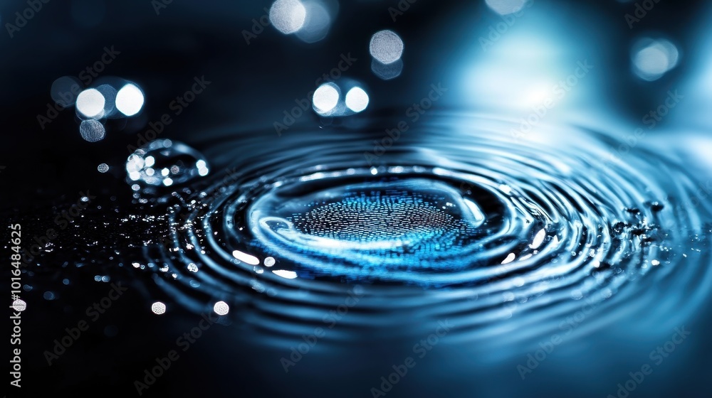 Poster an artistic close-up shows water ripples with intricate light patterns, highlighting the delicate in