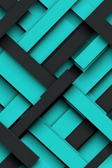 Dynamic Abstract Background in Cyan and Black with Diagonal Geometric Patterns, Creating a Bold and Sophisticated Visual Impact