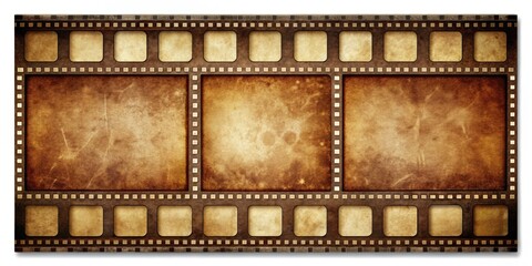 Obraz premium Classic brown film strip frames ideal for vintage movie backgroundsâ€”perfect for retro projects and cinematic designs that exude nostalgia and charm.