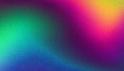 Grainy noisy background, abstract color gradient shape, vibrant glowing magenta purple blue green noise texture banner design