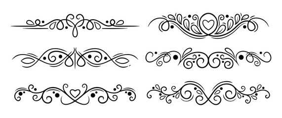 Hand drawn ornamental divider collection