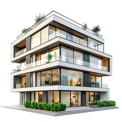 Fototapeta premium Modern Apartments Architecture Isolated