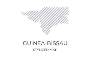 Stylized linear map of Guinea-Bissau in minimalistic style. Vector illustration of the map of the country.